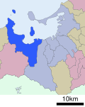 Location of Nishi ward Fukuoka city Fukuoka prefecture Japan